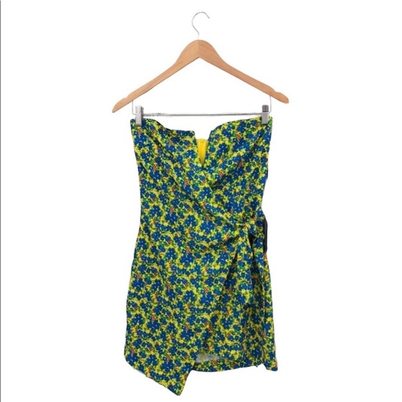 Anthropologie NWT 4SI3NNIA Raiza Yellow Floral Mini Dress NEW - Picture 5 of 5